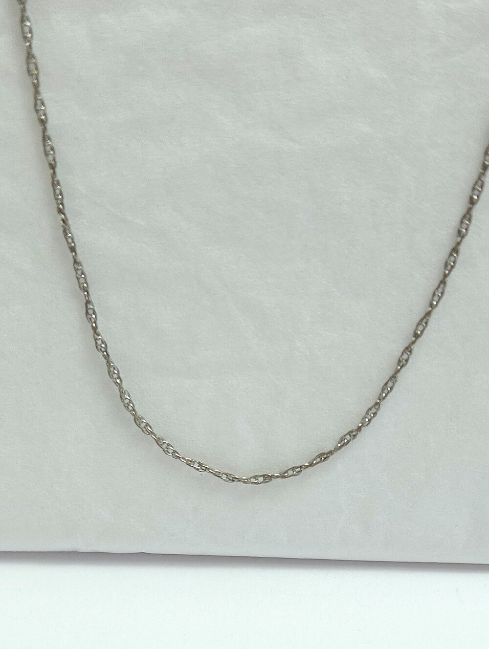 Vintage Atlas 12K White Gold Filled Fine Twist Chain Necklace 22" 1/20 12K GF - Picture 3 of 9